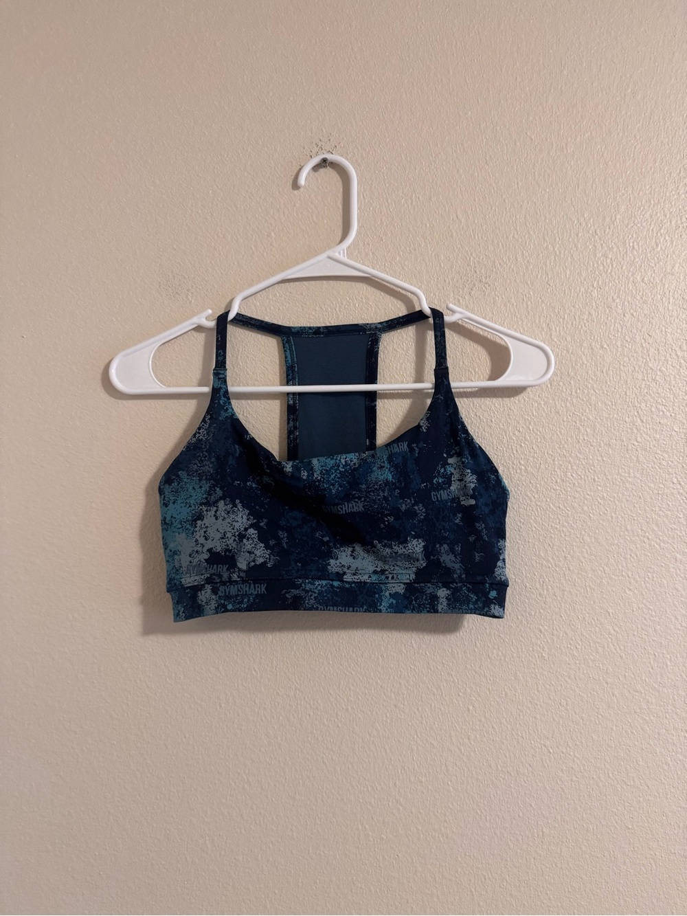 Gymshark Navy Blue Teal Marble Print Sports Bra